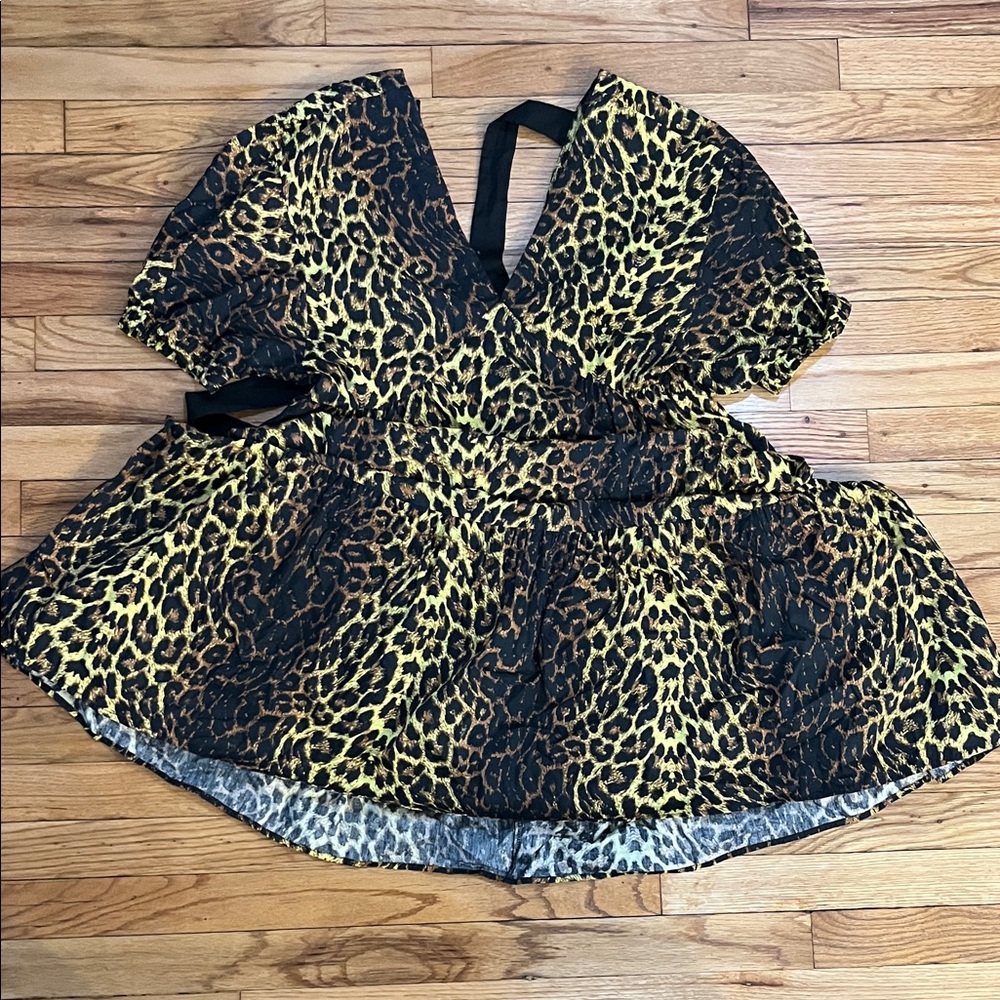 Leopard Print Wrap Dress